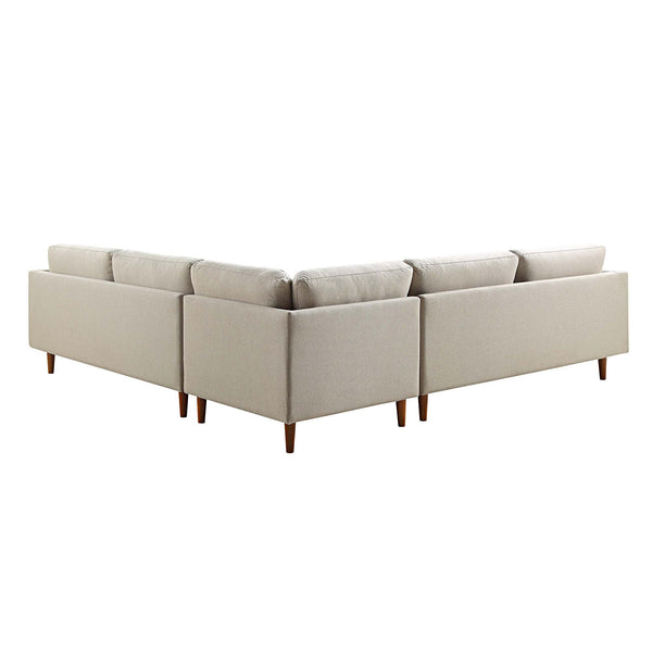 Henrietta 5+Seater Corner Sofa, Beige Woven Fabric