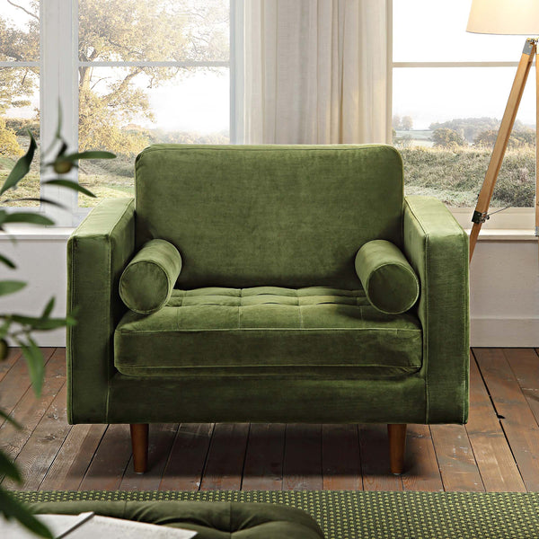 Henrietta Armchair, Moss Green Velvet