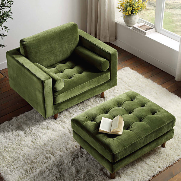 Henrietta Armchair, Moss Green Velvet