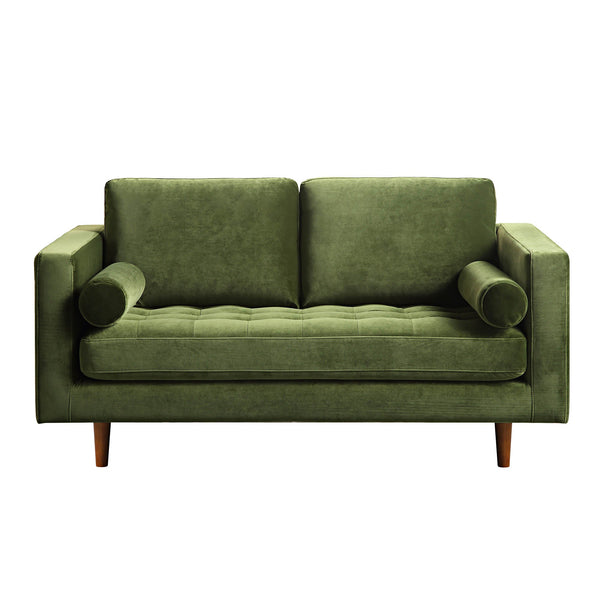 Henrietta 2-Seater Sofa, Moss Green Velvet