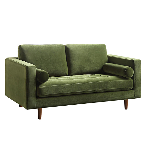 Henrietta 2-Seater Sofa, Moss Green Velvet