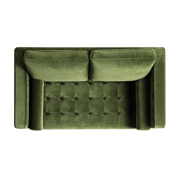 Henrietta 2-Seater Sofa, Moss Green Velvet