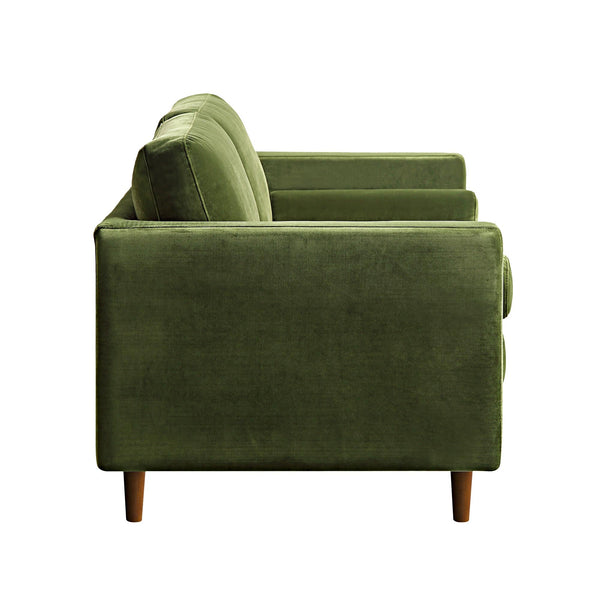 Henrietta 2-Seater Sofa, Moss Green Velvet