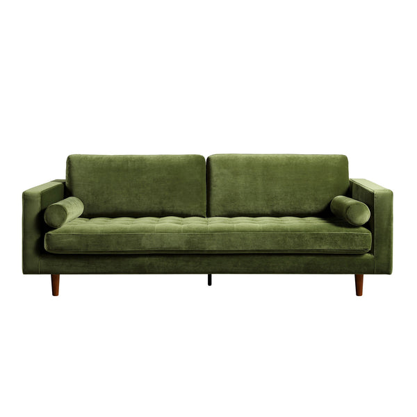 Henrietta Large 3-Seater Sofa, Moss Green Velvet