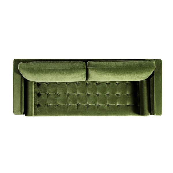 Henrietta Large 3-Seater Sofa, Moss Green Velvet