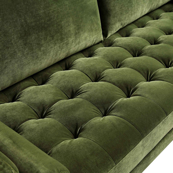 Henrietta Large 3-Seater Sofa, Moss Green Velvet