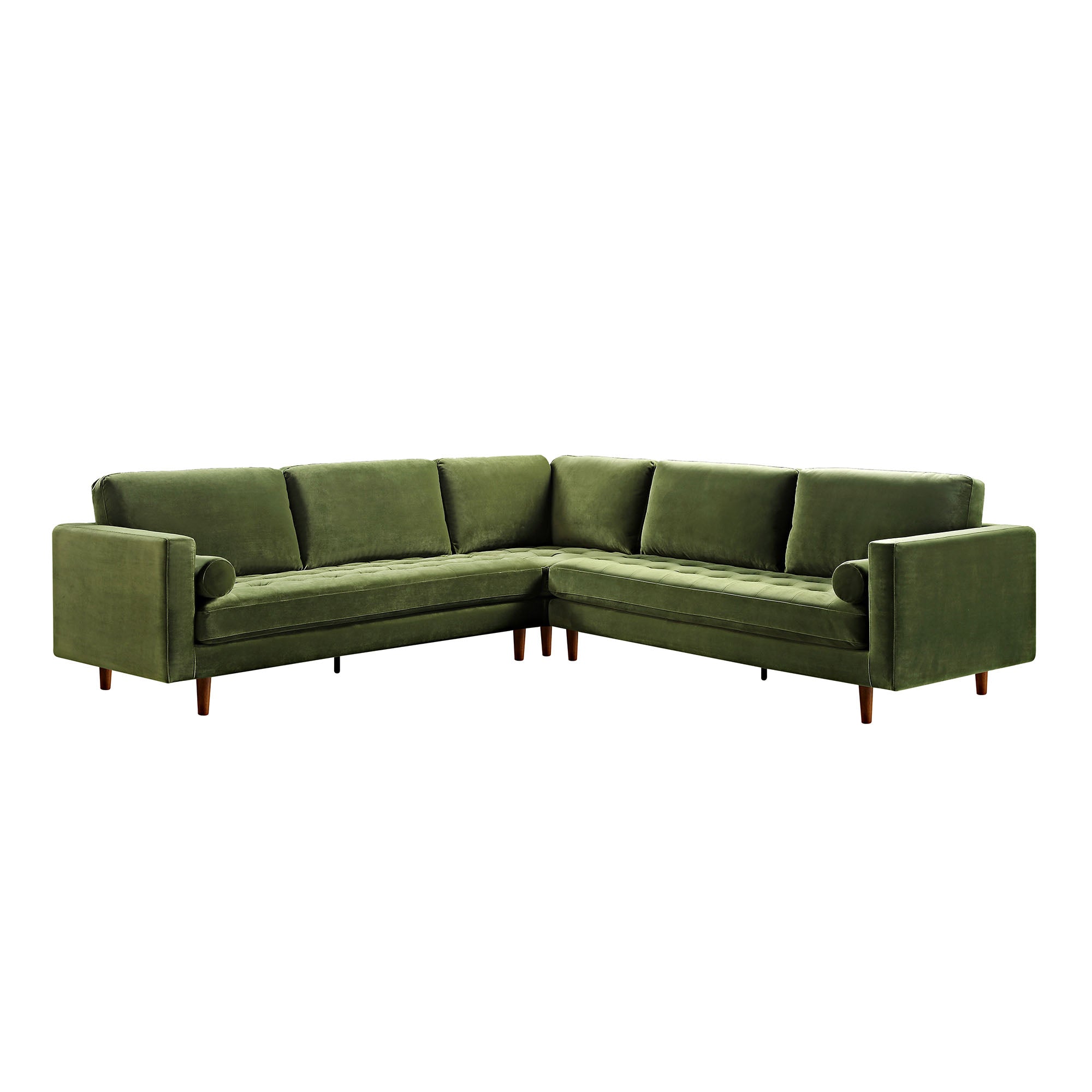 Henrietta 5+Seater Corner Sofa, Moss Green Velvet