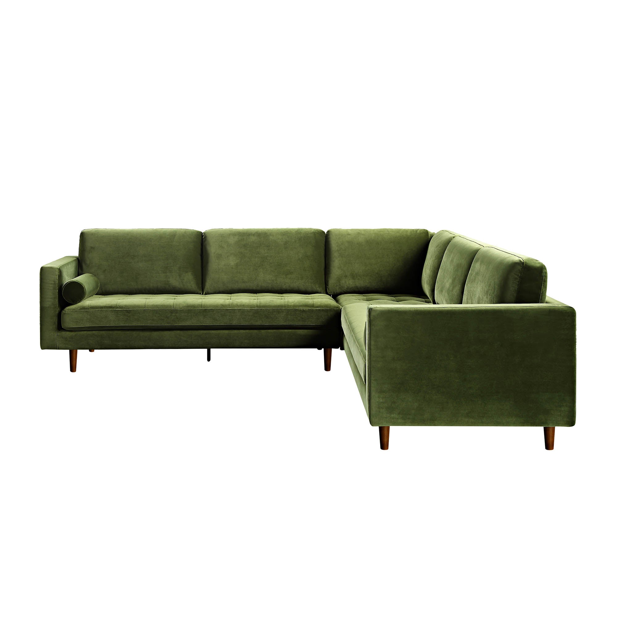 Henrietta 5+Seater Corner Sofa, Moss Green Velvet