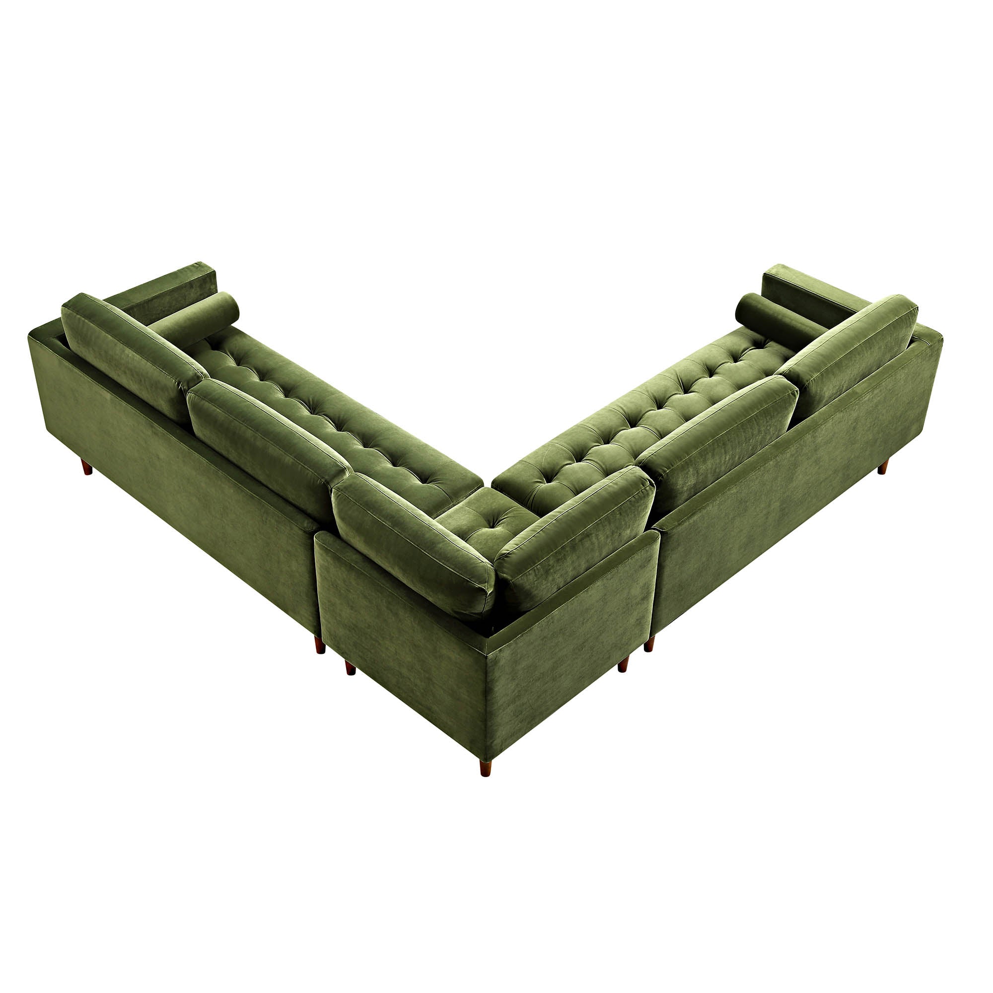 Henrietta 5+Seater Corner Sofa, Moss Green Velvet