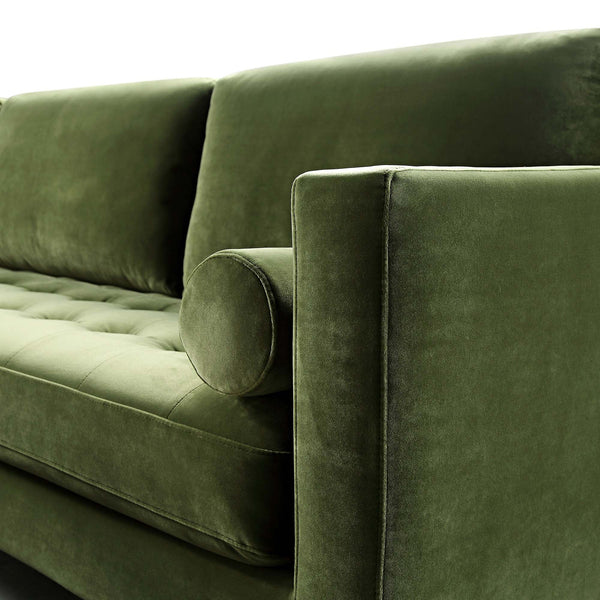 Henrietta 5+Seater Corner Sofa, Moss Green Velvet