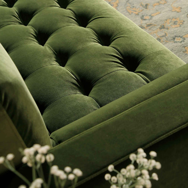 Henrietta 5+Seater Corner Sofa, Moss Green Velvet