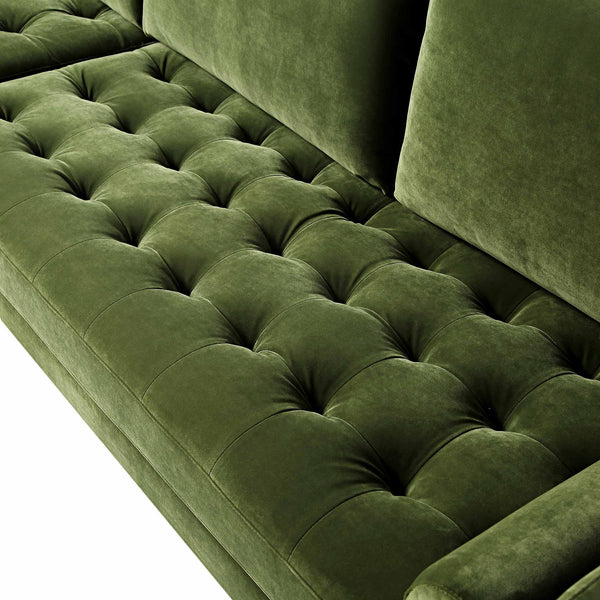 Henrietta Grand 4-Seater RHF Chaise End Sofa, Moss Green Velvet