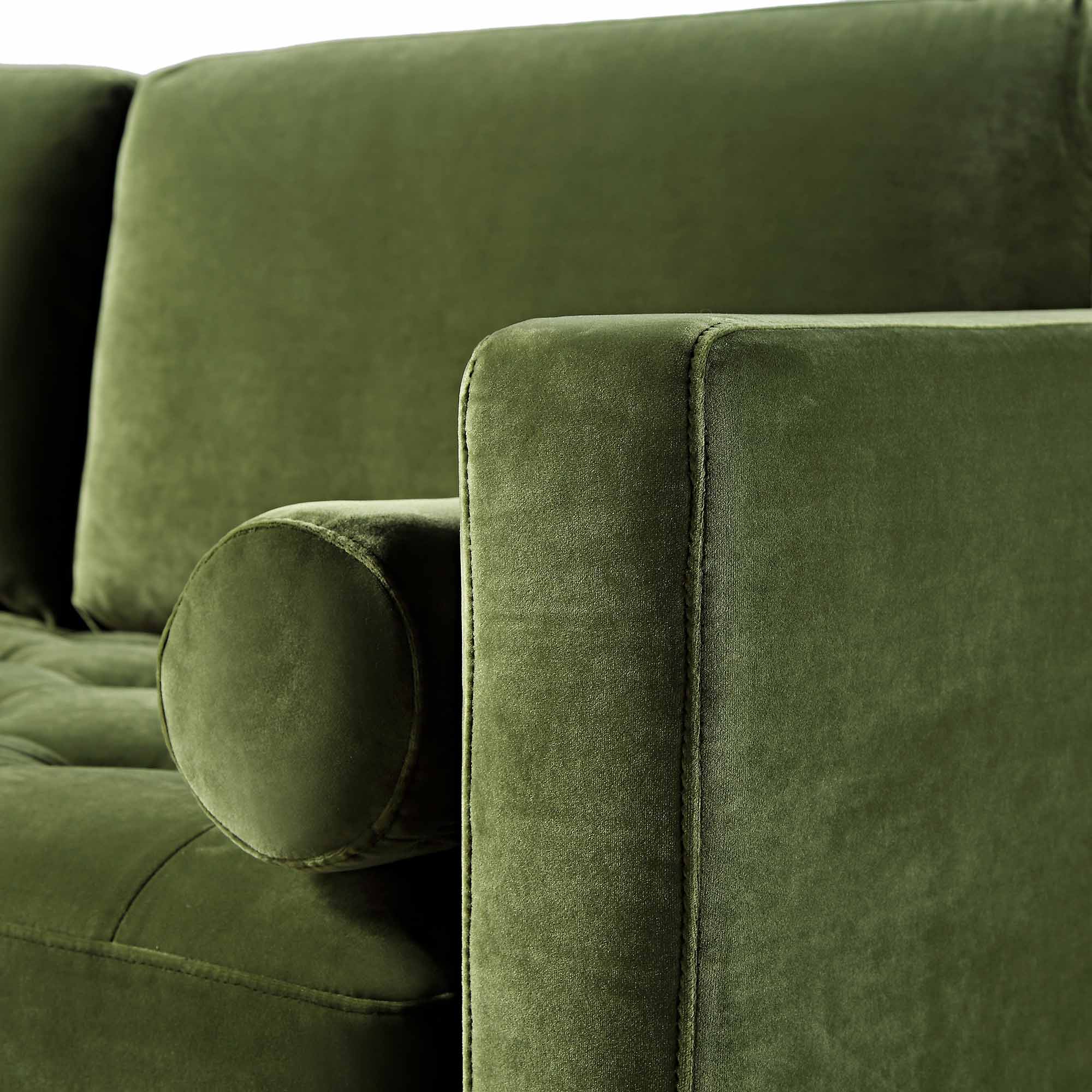 Henrietta Grand 4-Seater RHF Chaise End Sofa, Moss Green Velvet