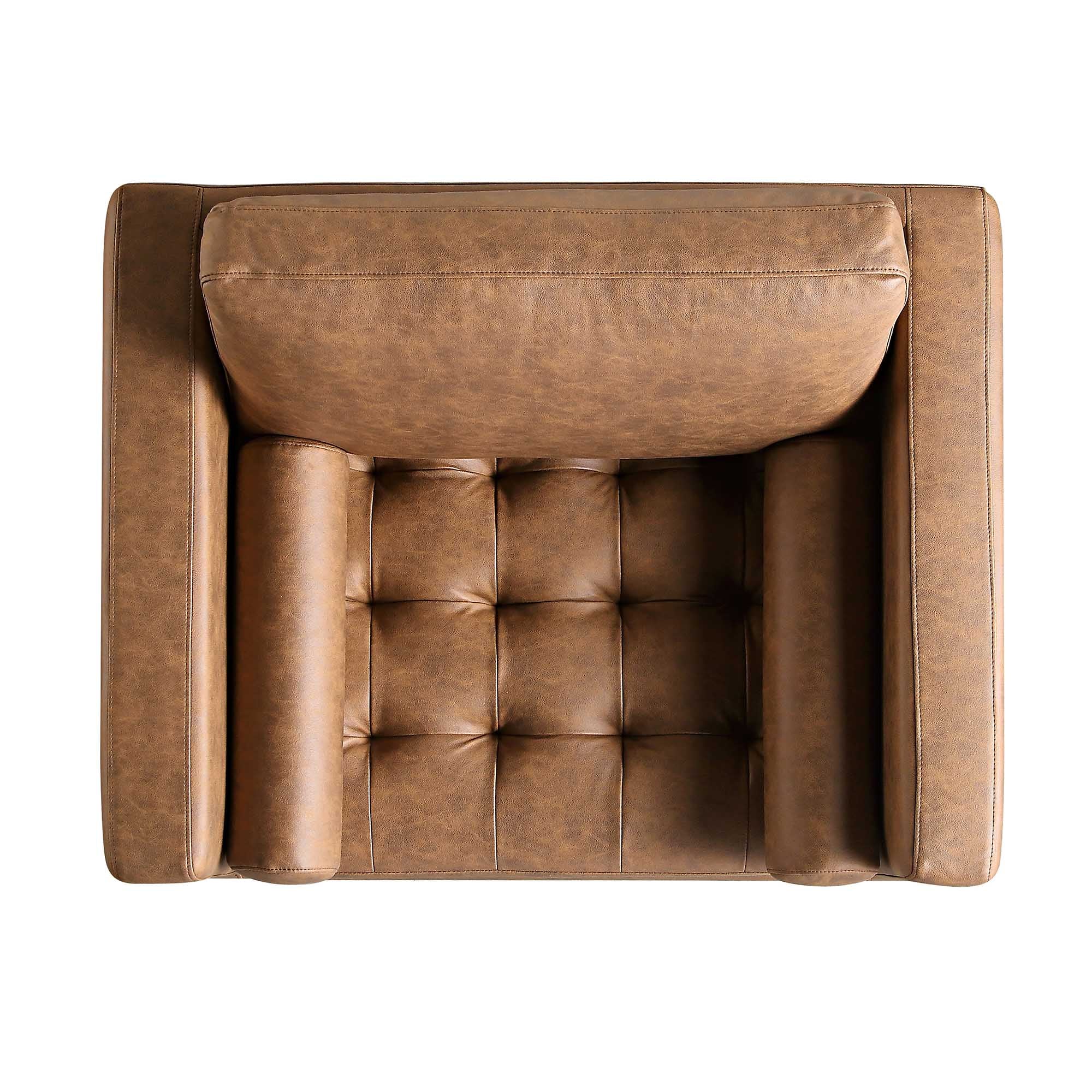 Henrietta Armchair, Tan Faux Suede