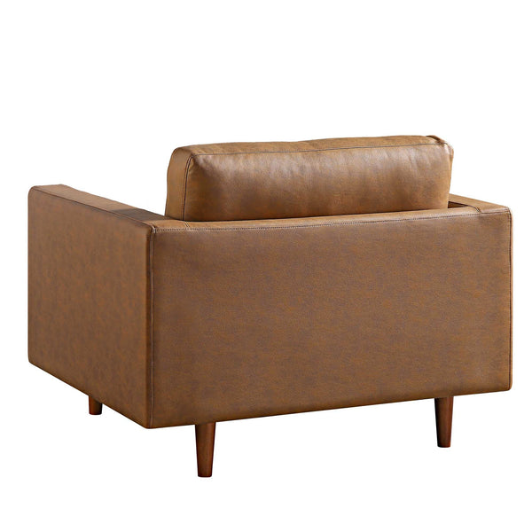 Henrietta Armchair, Tan Faux Suede