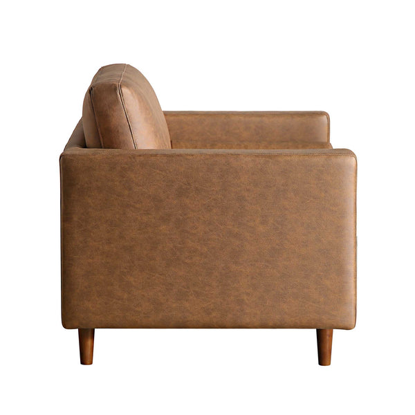 Henrietta Armchair, Tan Faux Suede