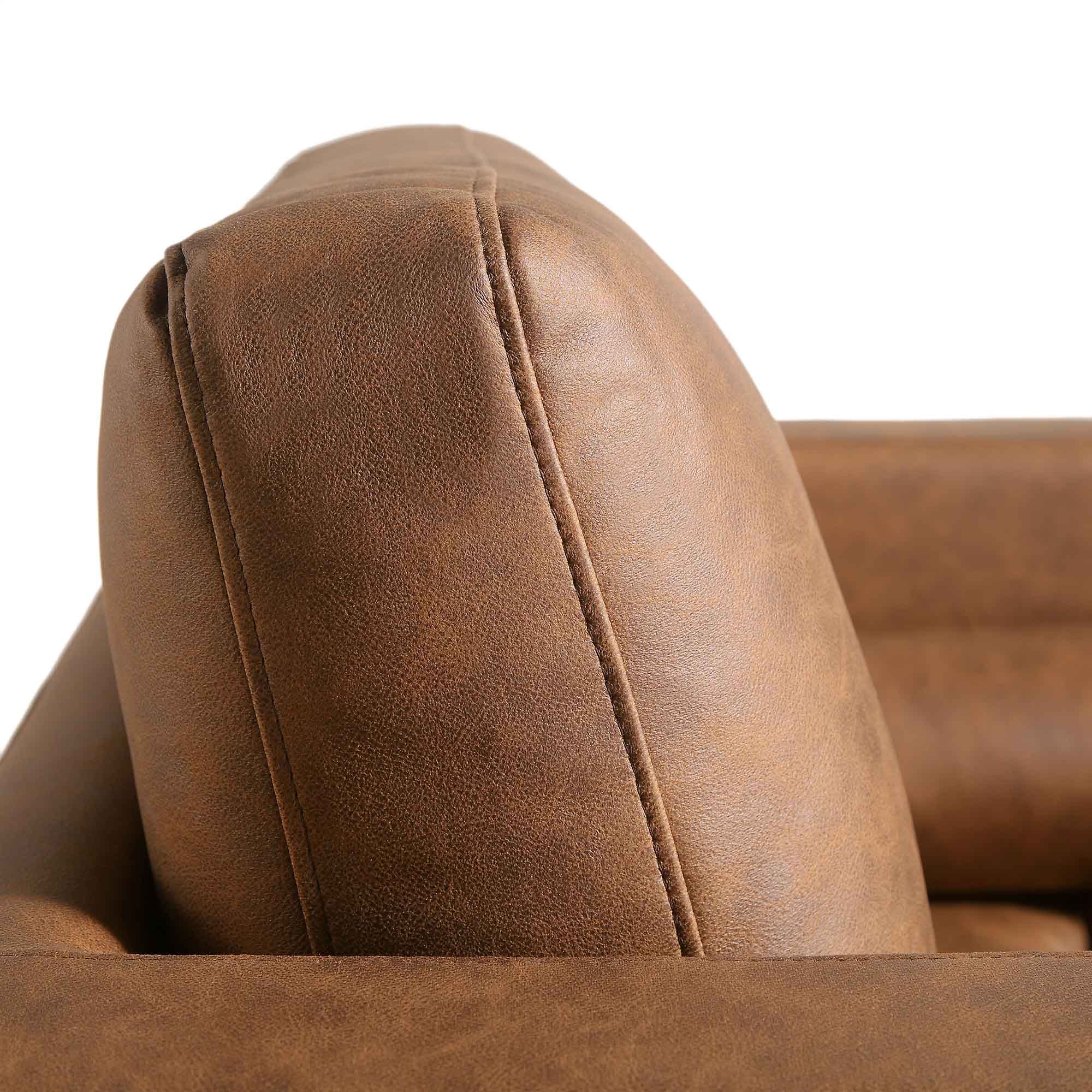 Henrietta Armchair, Tan Faux Suede