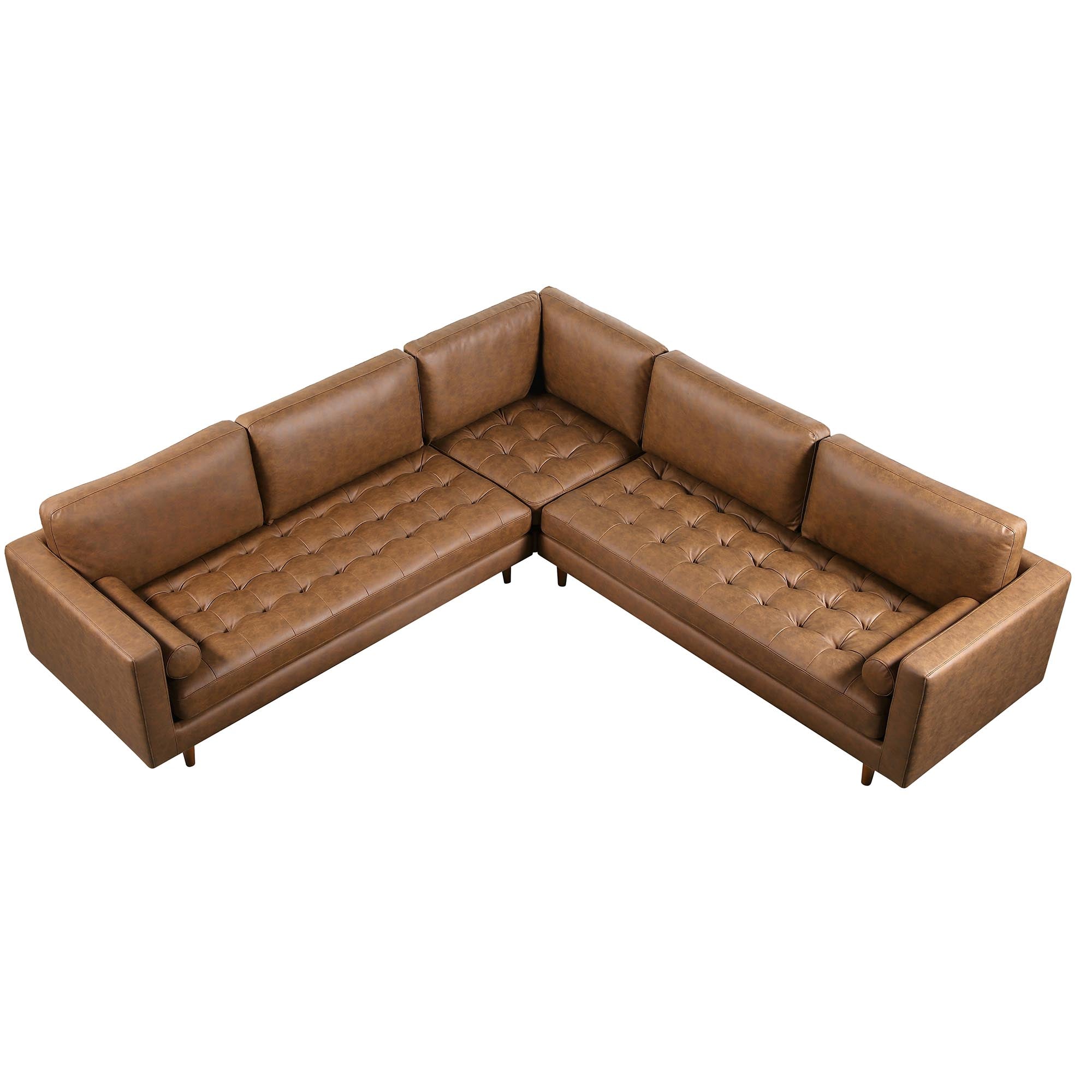 Henrietta 5+Seater Corner Sofa, Tan Faux Suede