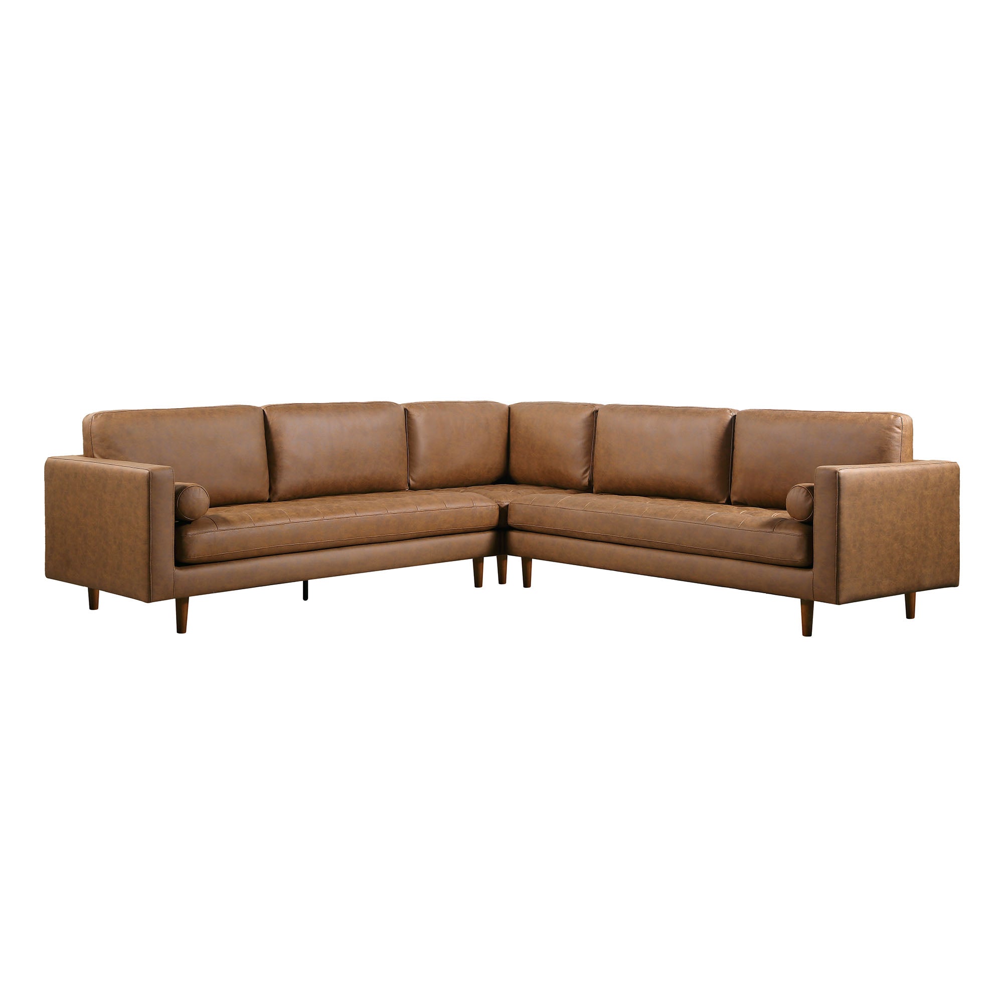 Henrietta 5+Seater Corner Sofa, Tan Faux Suede