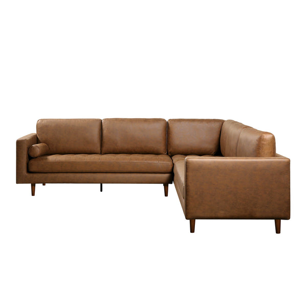 Henrietta 5+Seater Corner Sofa, Tan Faux Suede