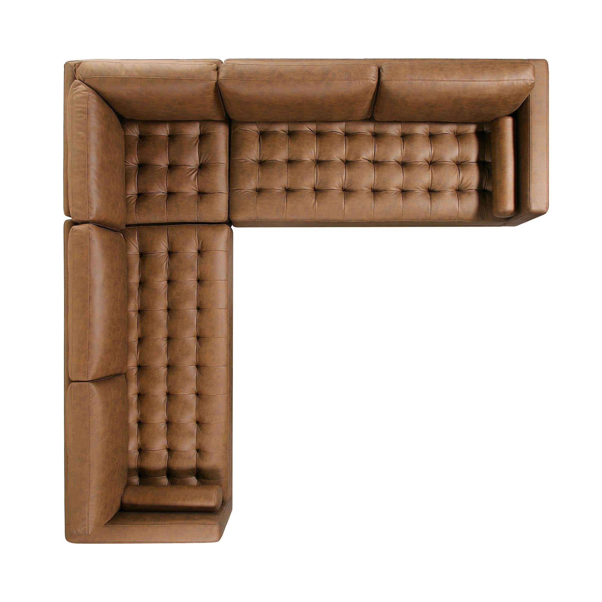 Henrietta 5+Seater Corner Sofa, Tan Faux Suede