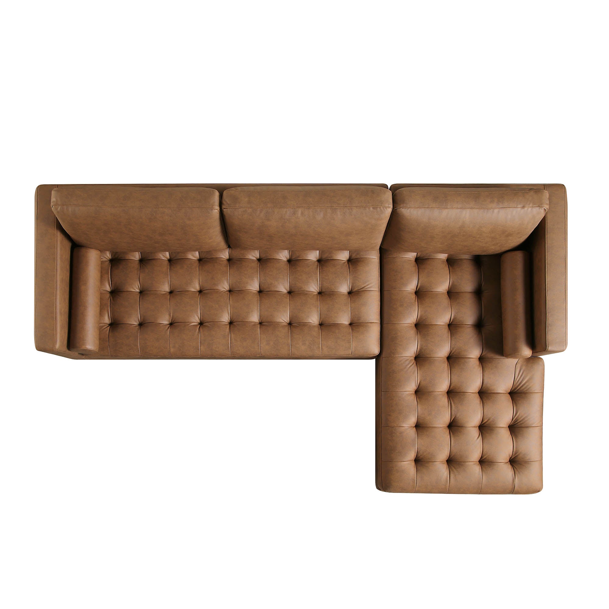 Henrietta Tan Faux Suede Grand 4-Seater Chaise End Sofa, Right Hand Facing