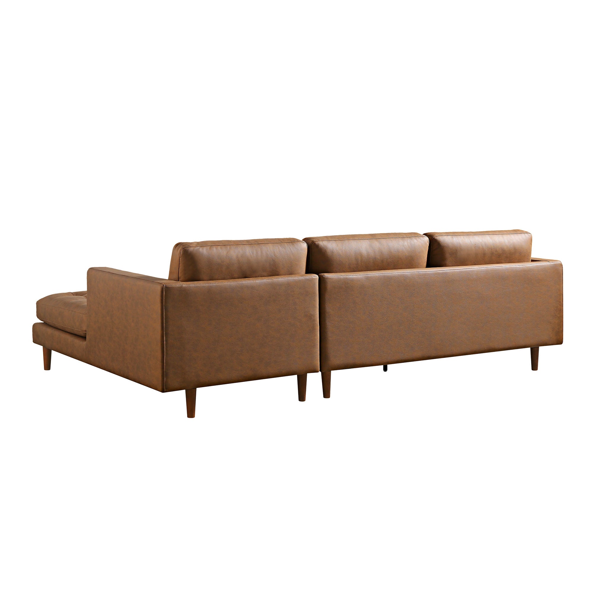 Henrietta Tan Faux Suede Grand 4-Seater Chaise End Sofa, Right Hand Facing