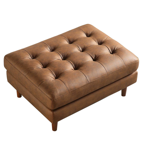 Henrietta Ottoman, Tan Faux Suede