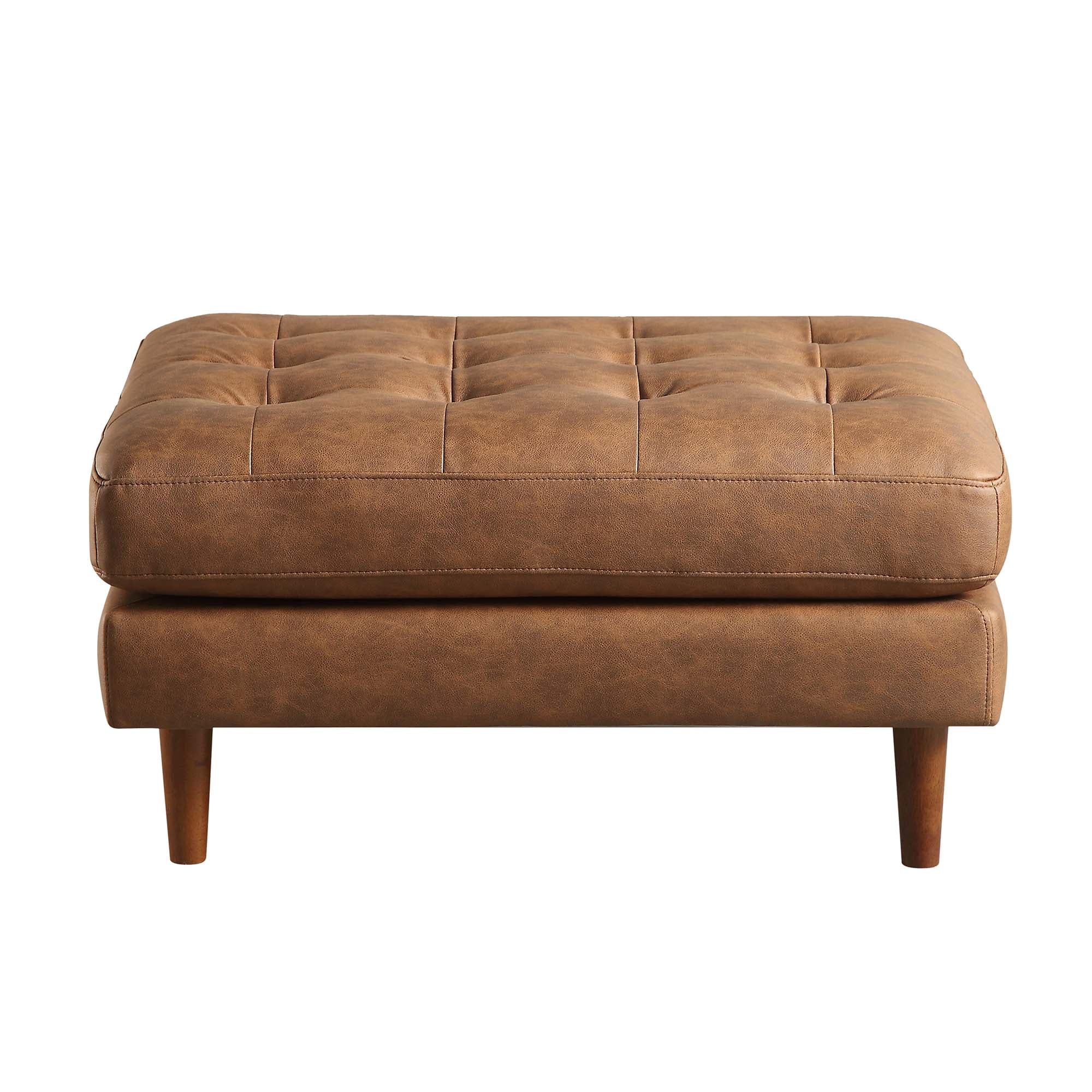 Henrietta Ottoman, Tan Faux Suede