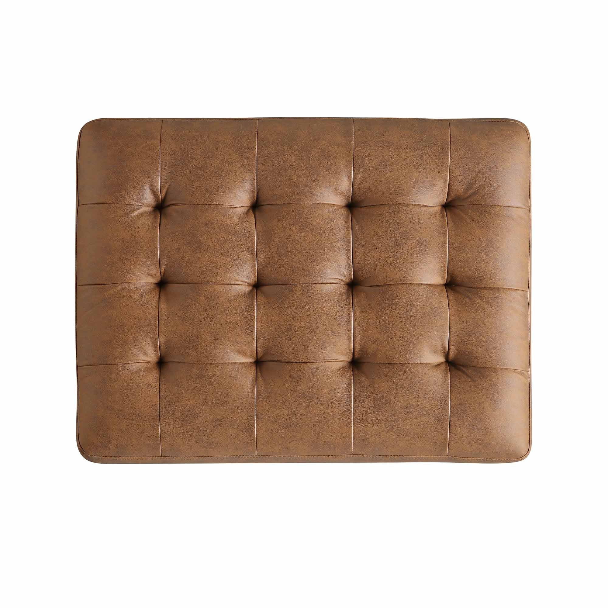 Henrietta Ottoman, Tan Faux Suede