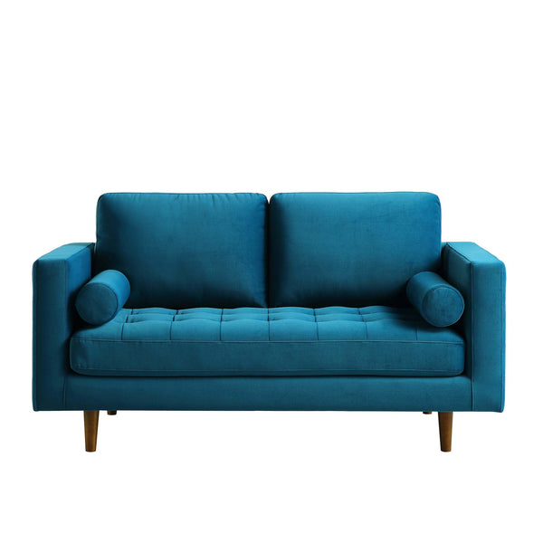 Henrietta 2-Seater Sofa, Teal Velvet