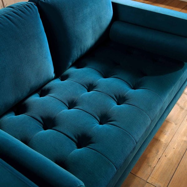 Henrietta 2-Seater Sofa, Teal Velvet