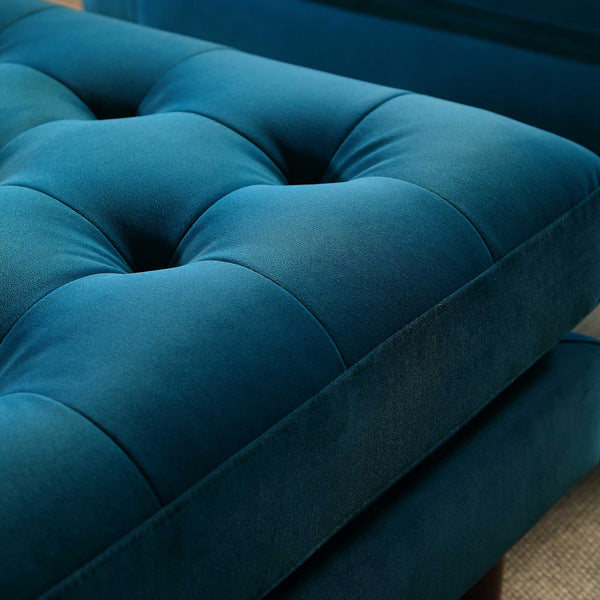 Henrietta Ottoman, Teal Velvet