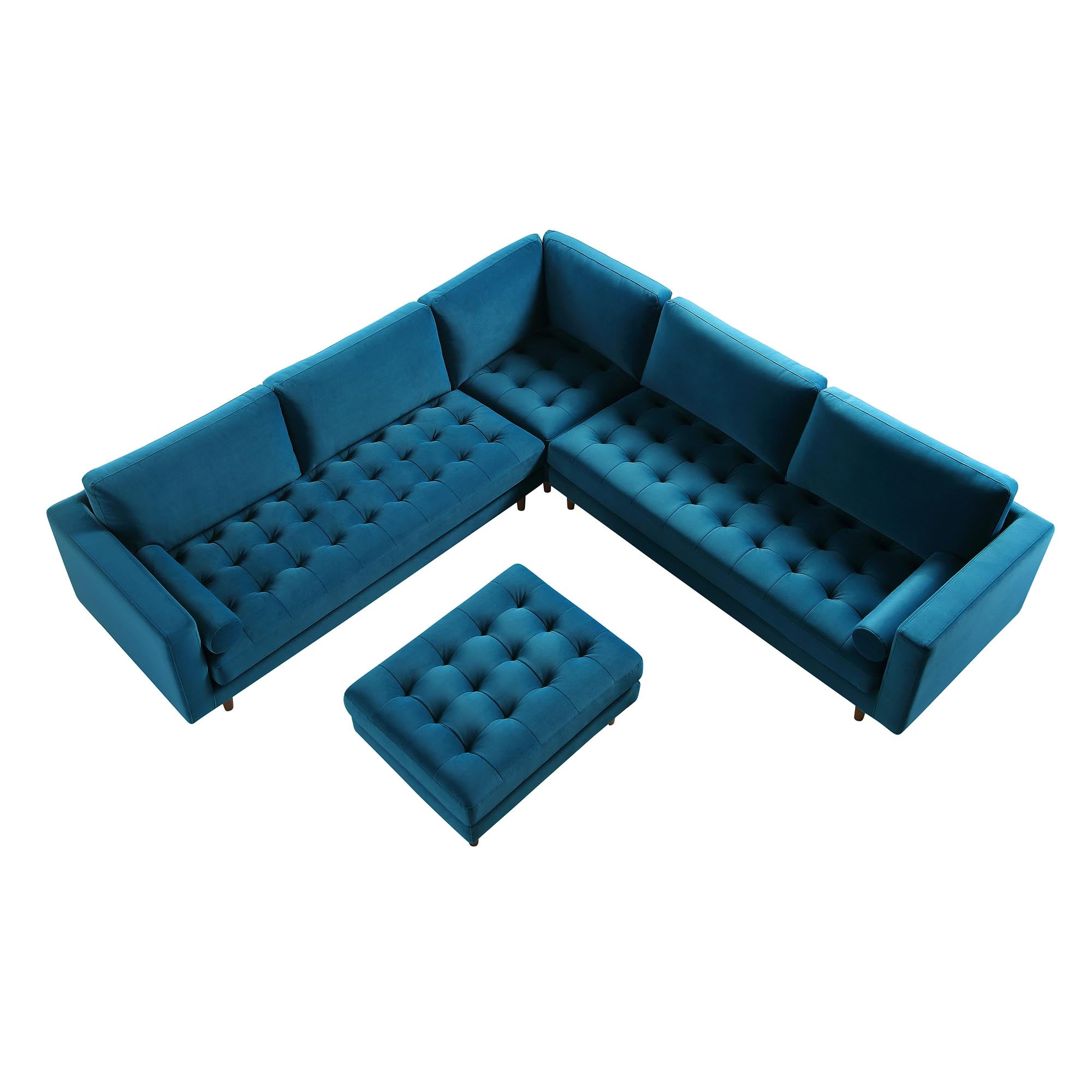 Henrietta 5+Seater Corner Sofa, Teal Velvet