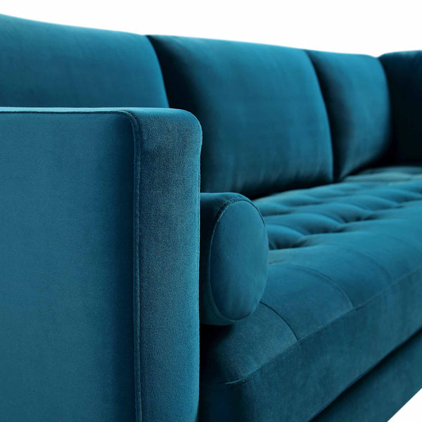 Henrietta 5+Seater Corner Sofa, Teal Velvet