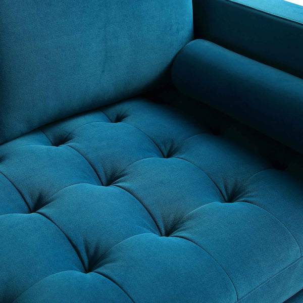 Henrietta 2-Seater Sofa, Teal Velvet