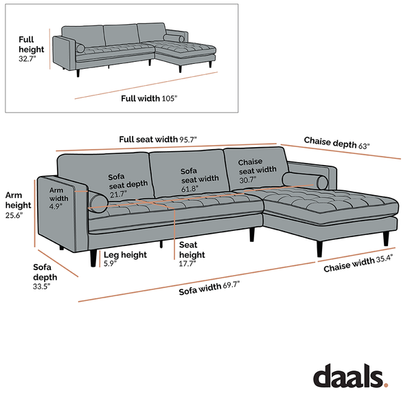 Henrietta Grand 4-Seater RHF Chaise End Sofa, Beige Woven Fabric