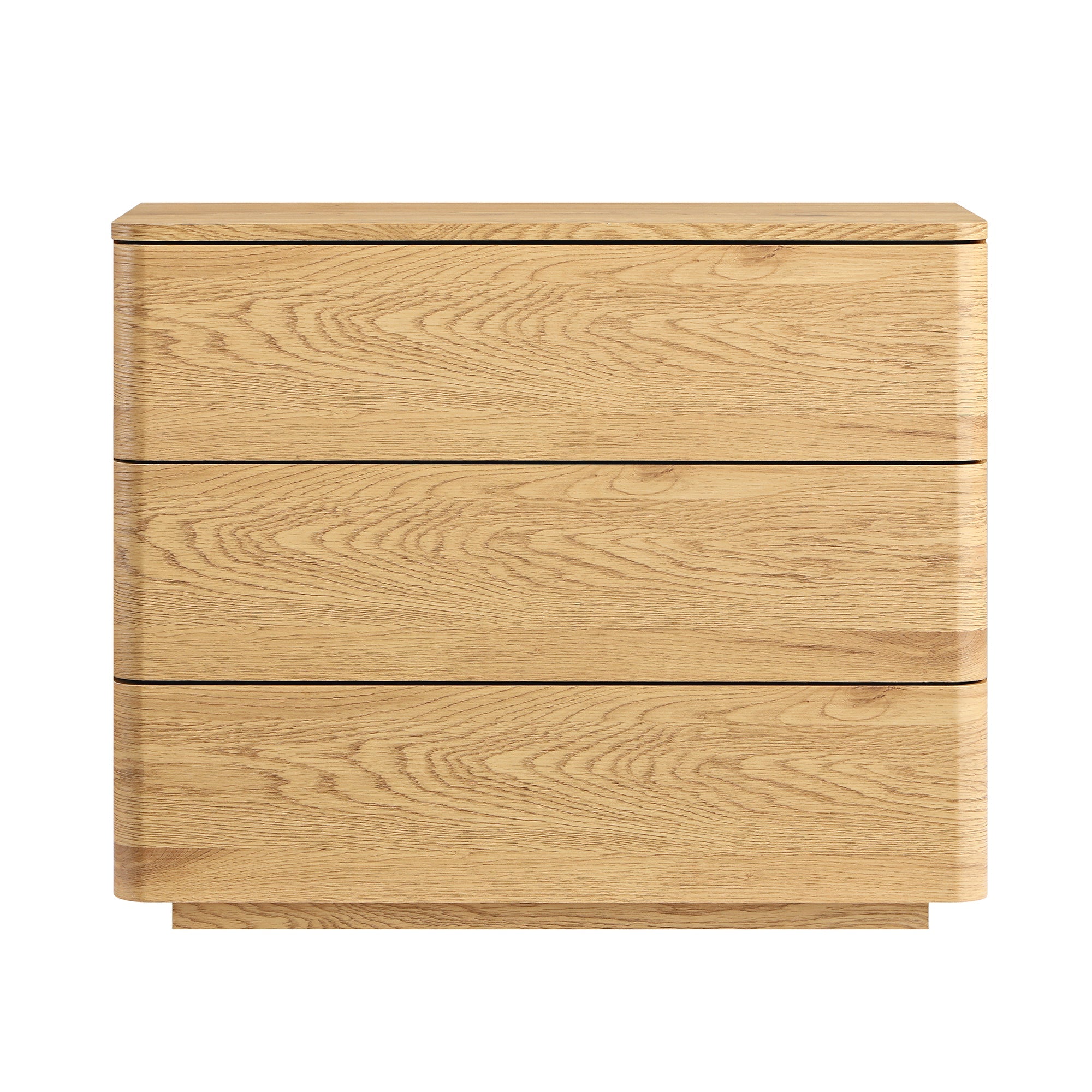 Agnes Curved Edge 3 Drawer Dresser, Natural