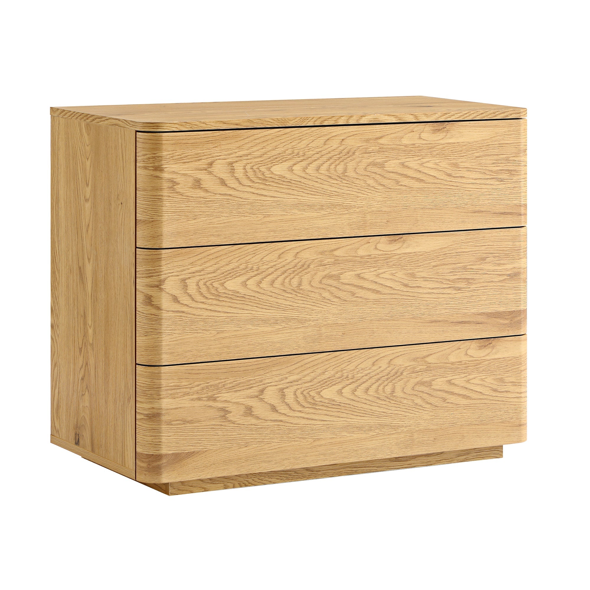 Agnes Curved Edge 3 Drawer Dresser, Natural