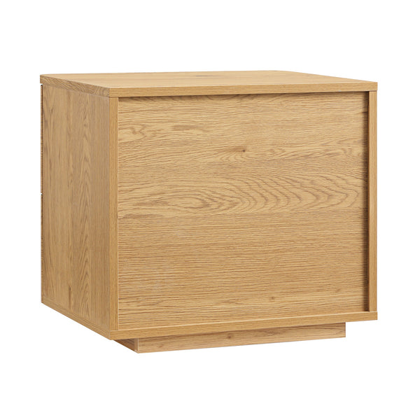 Agnes Curved Edge 2 Drawer Nightstand, Natural