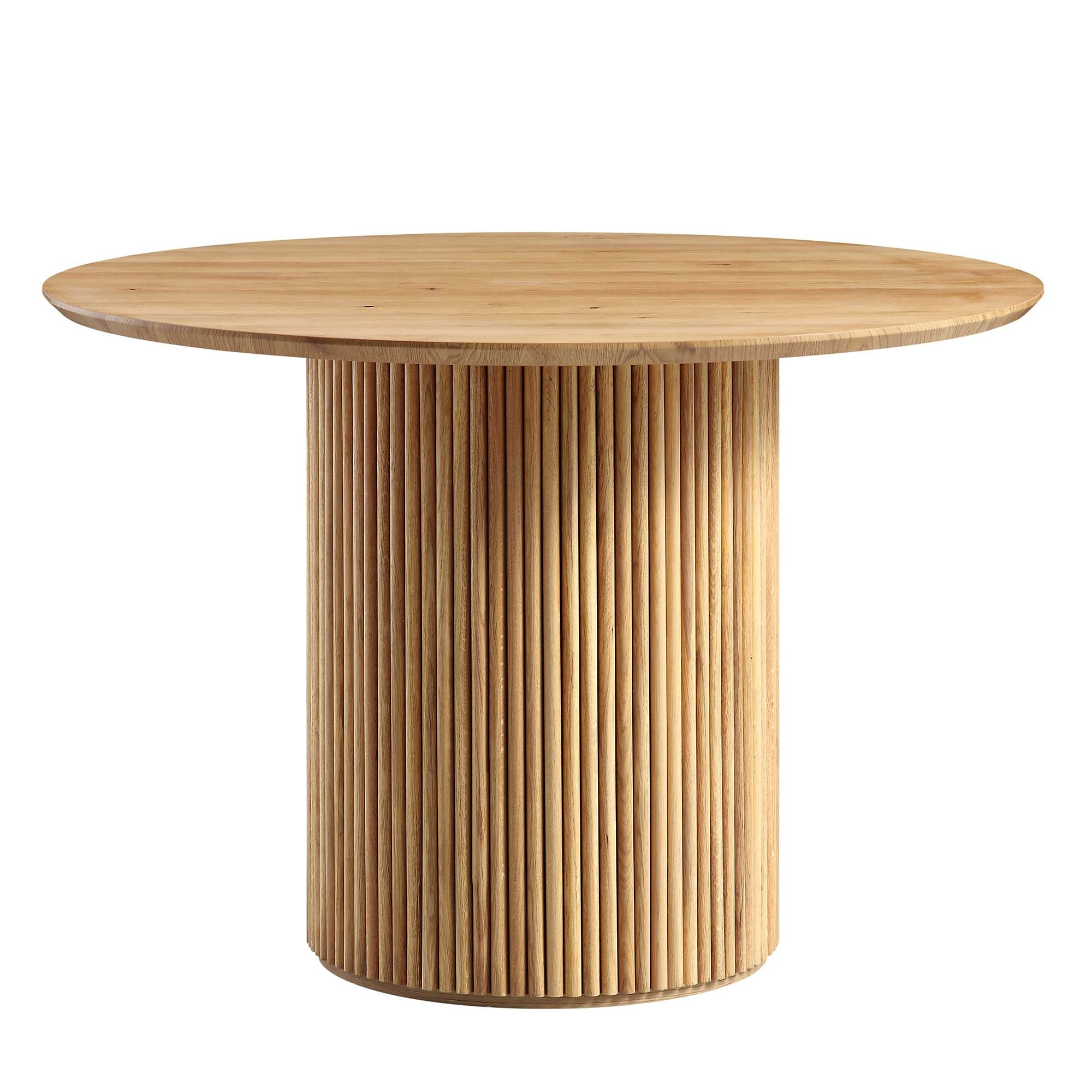 Maru Round Oak Pedestal Dining Table, Oak