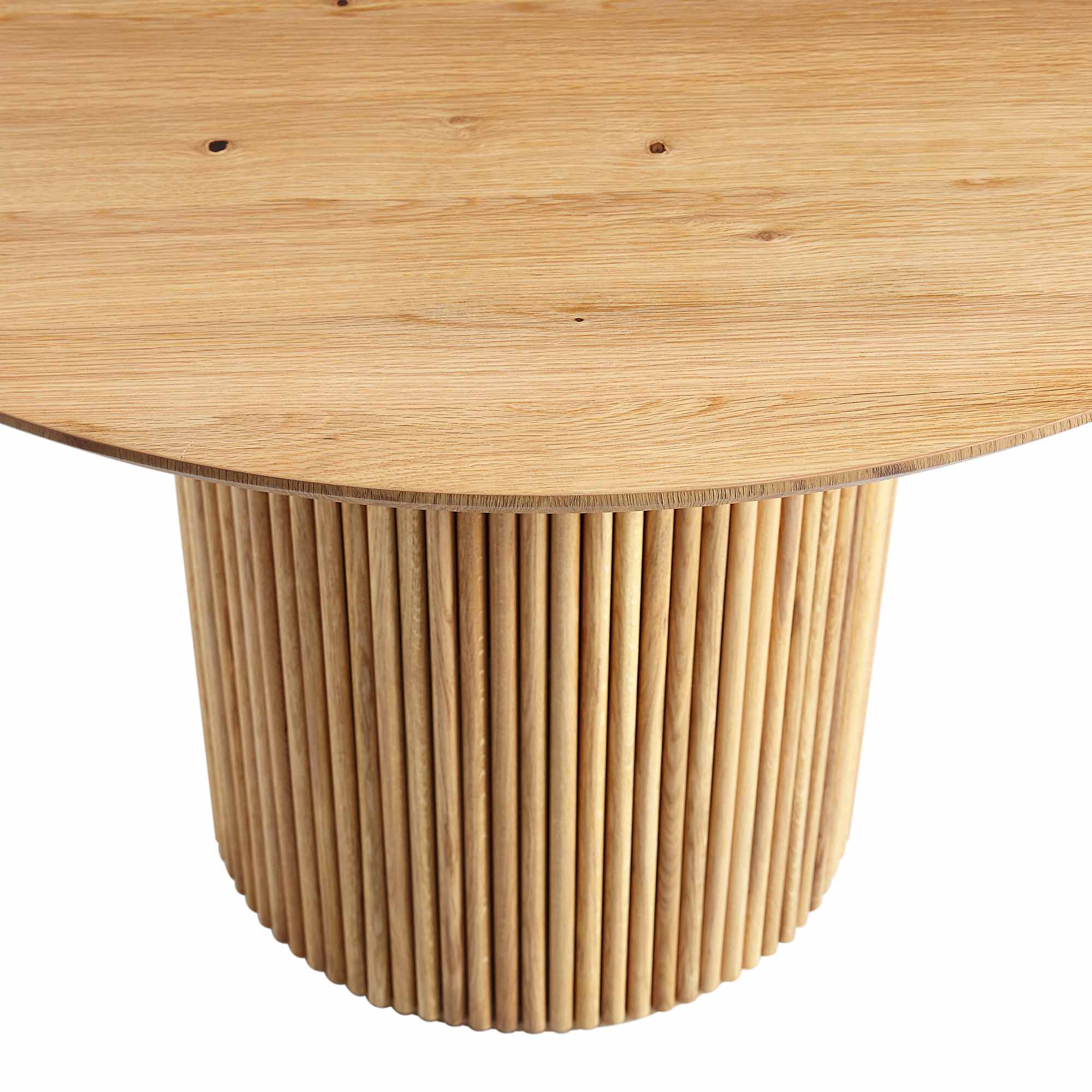 Maru Round Oak Pedestal Dining Table, Oak