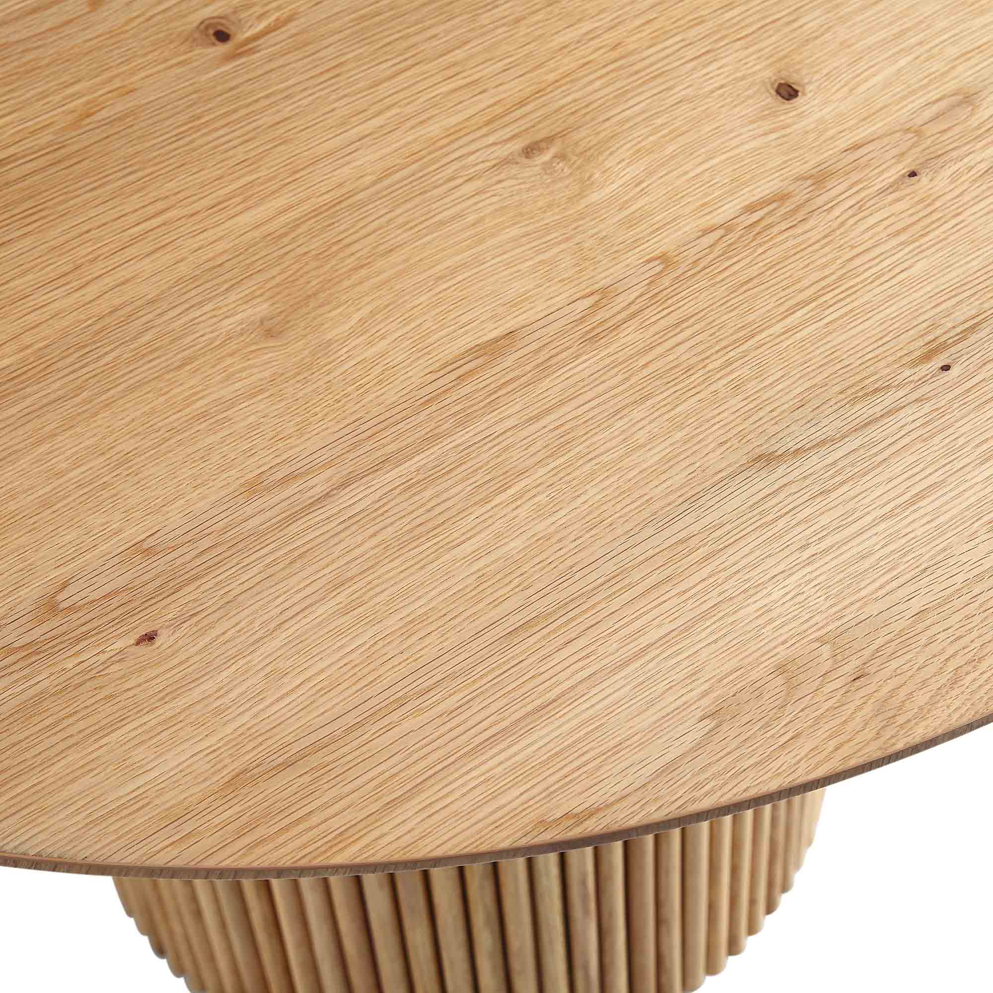 Maru Round Oak Pedestal Dining Table, Oak