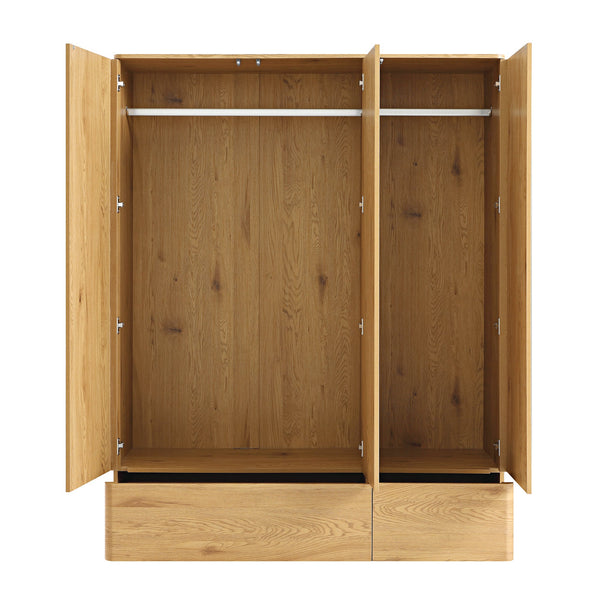 Agnes Curved Edge Triple Closet, Natural