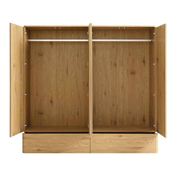 Agnes Curved Edge 4-Door Closet, Natural