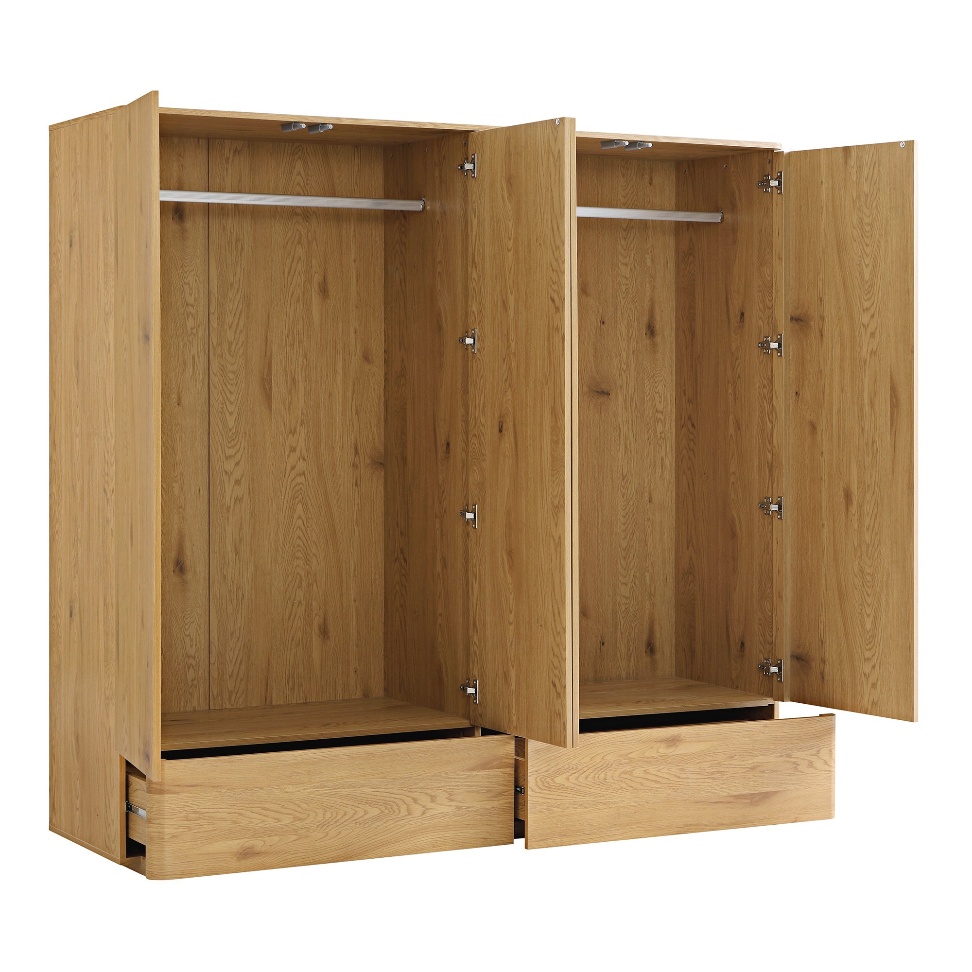 Agnes Curved Edge 4-Door Closet, Natural