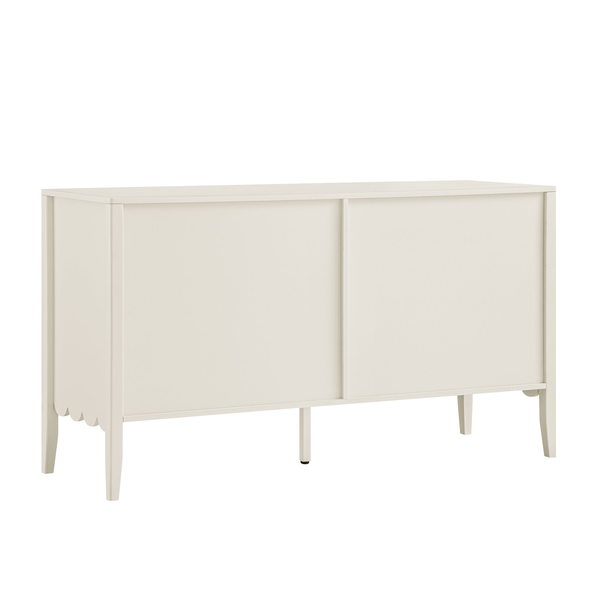 Henley Scalloped Edge 6 Drawer Wide Dresser, Light Sand