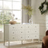 Henley Scalloped Edge 6 Drawer Wide Dresser, Light Sand