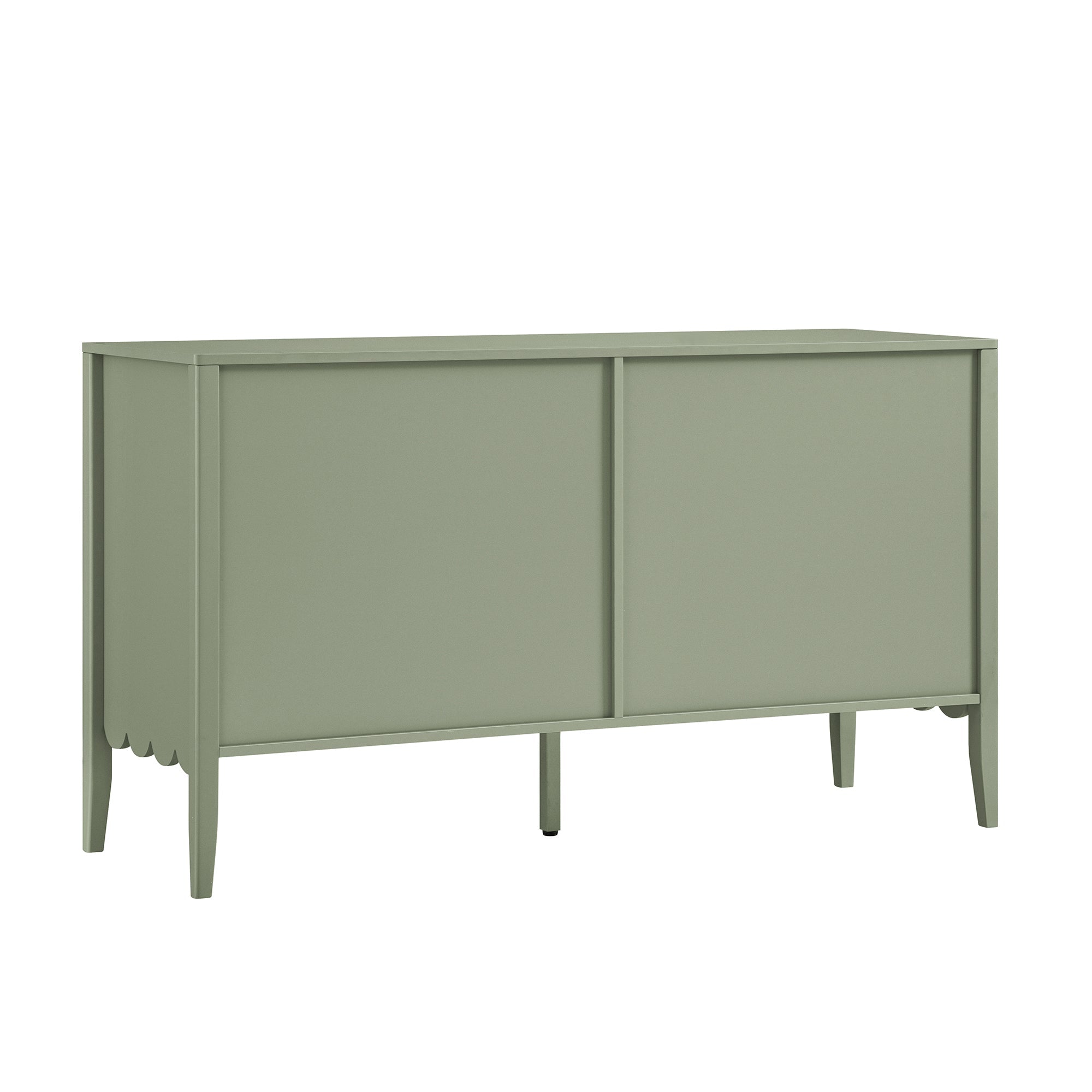 Henley Scalloped Edge 6 Drawer Wide Dresser, Sage Green