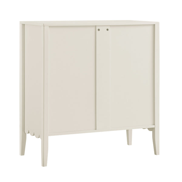 Henley Scalloped Edge 3 Drawer Dresser, Light Sand